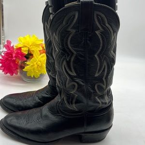 Nocona Black Western Cowboy Boots Sz 9.5 EE. TB1511